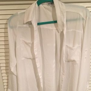 Express White Button Down L